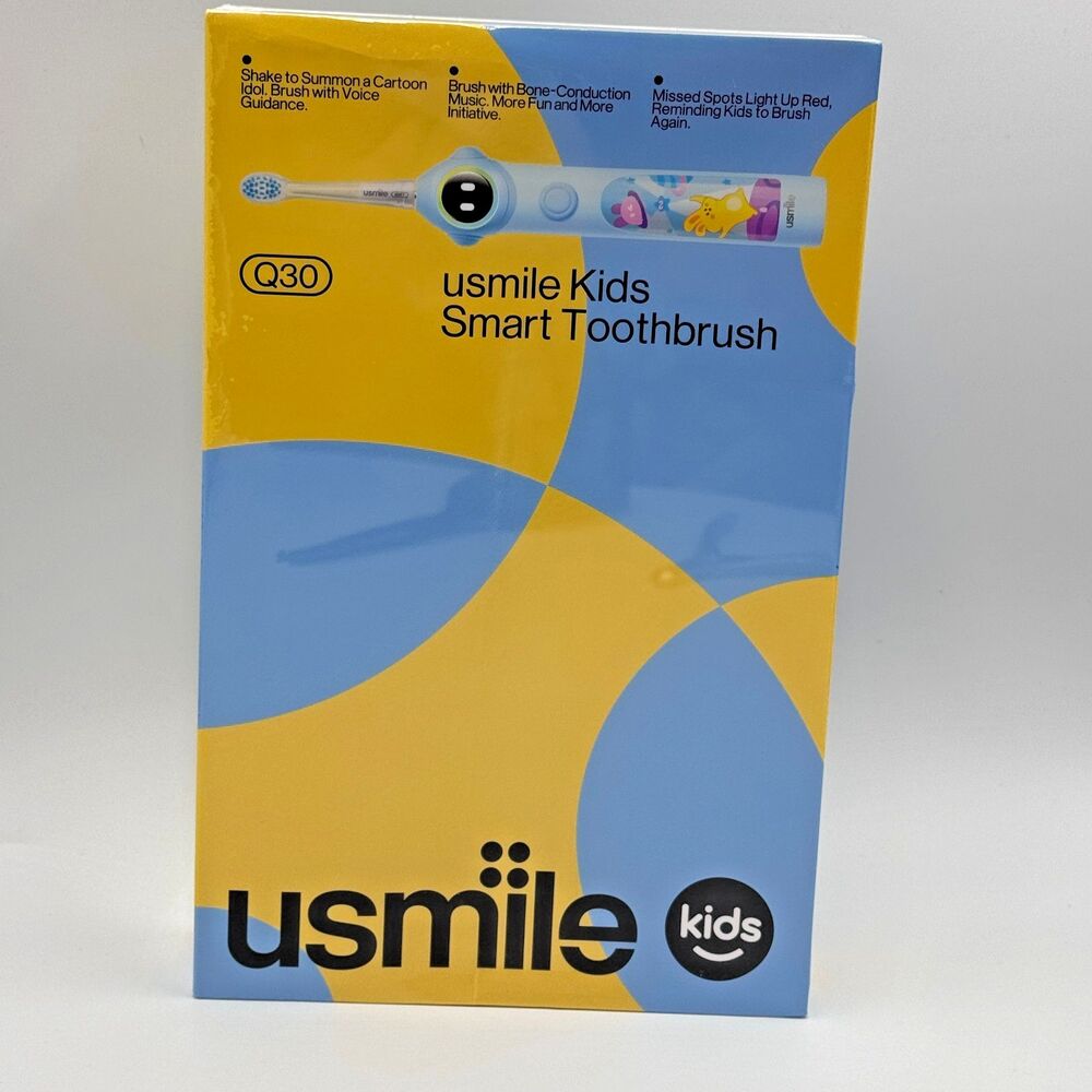 usmile Q30 Kids Smart Sonic Electric Toothbrush Voice Guided Blue Brand New